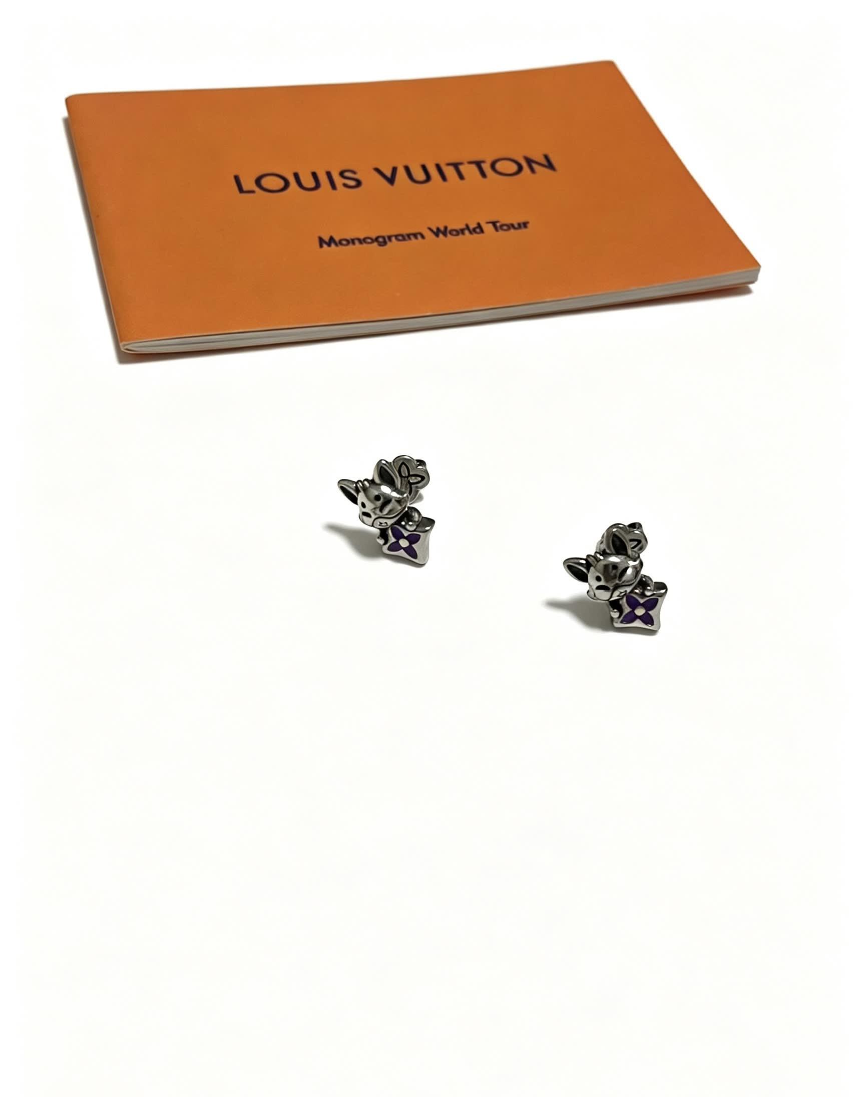 Louis Vuitton Silver Earrings with Monogram